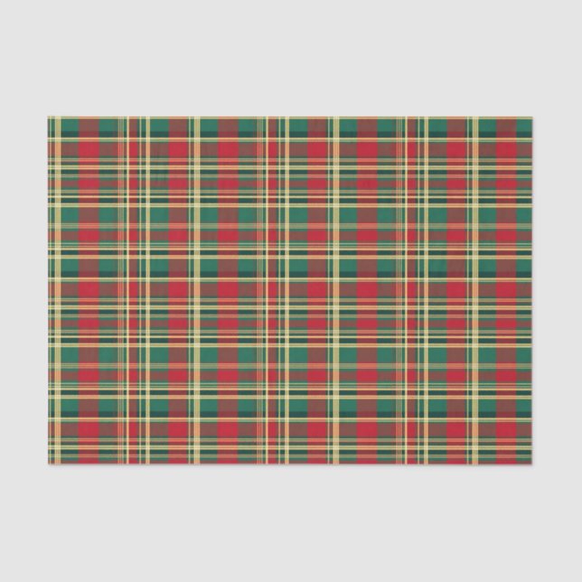 Papel De Seda Xadrez de Natal Vermelha e Verde (Frente )