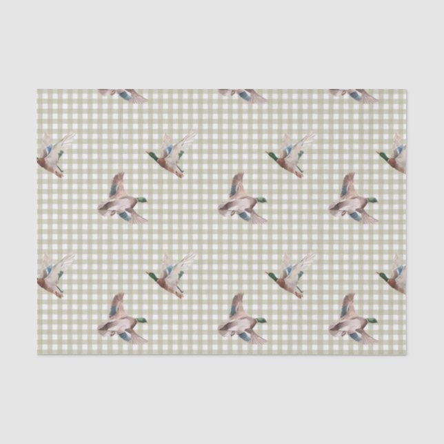 Papel de Seda Xadrez de Pato-real (Frente )