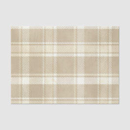Papel De Seda Xadrez de Tartan em bege, creme e amarelo pálido