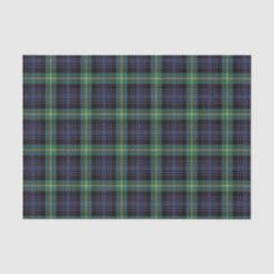 Papel De Seda Xadrez de Tartan Escocês Preto, Amarelo Verde