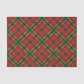 Papel De Seda Xadrez de Tartan vermelha verde rústica do feriado