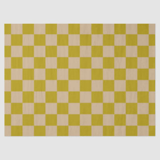 Papel De Seda Xadrez Dourado Antigo e Bege