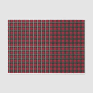 Papel De Seda Xadrez Escuro, Vermelho, Branco, Verde e Bronze