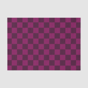 Papel De Seda Xadrez Geométrico Magenta e Marrom Escuro
