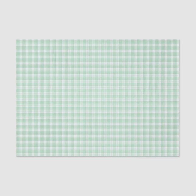 Papel De Seda Xadrez Gingham Verde (Frente )