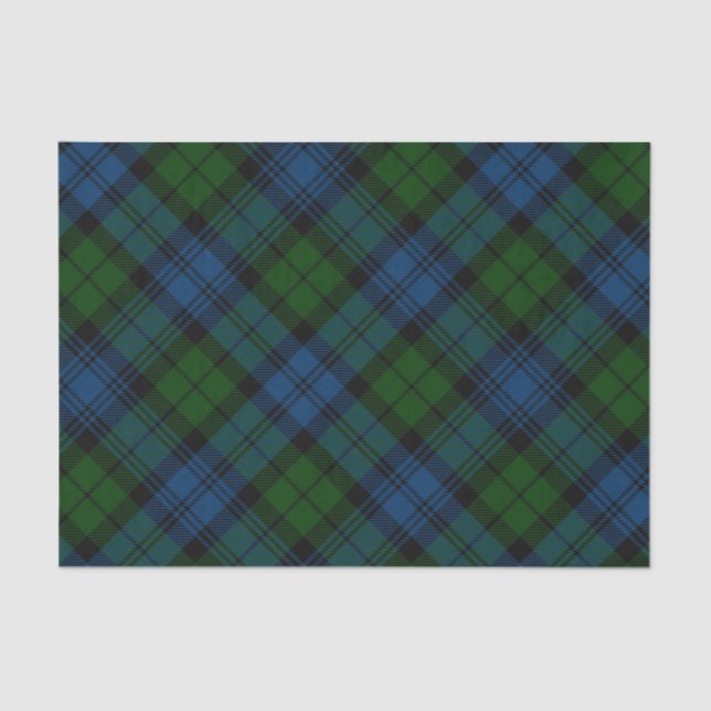 Papel De Seda Xadrez Green Family Feriados Rustic Tartan (Frente )