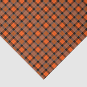 Papel De Seda Xadrez Laranja Halloween
