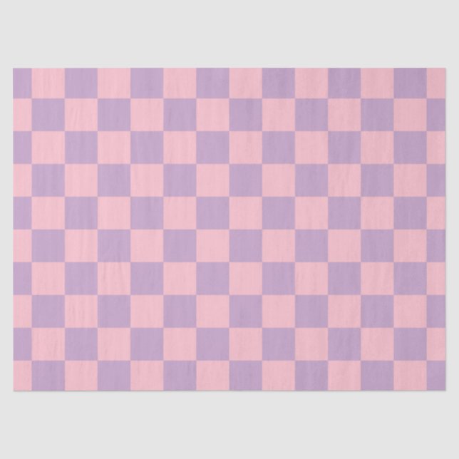 Papel De Seda Xadrez Lilás e Rosa (Frente )