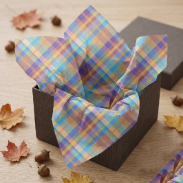 Papel De Seda Xadrez Madras Colorido Tartan Retro Outono Festa