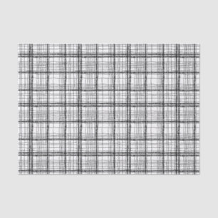 Papel De Seda Xadrez Mínima de Desenho Preto e Branco