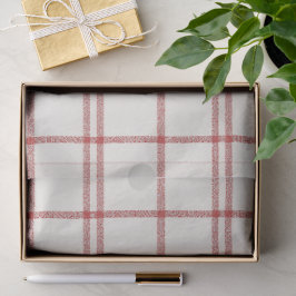 Papel de Seda Xadrez Natal Vermelho