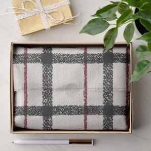 Papel De Seda Xadrez neutro branco preto e vermelho
