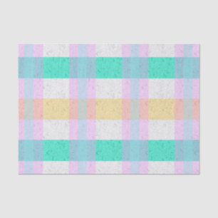 Papel De Seda Xadrez Pastel Fofo