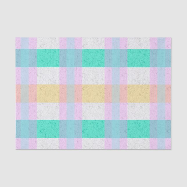 Papel De Seda Xadrez Pastel Fofo (Frente )