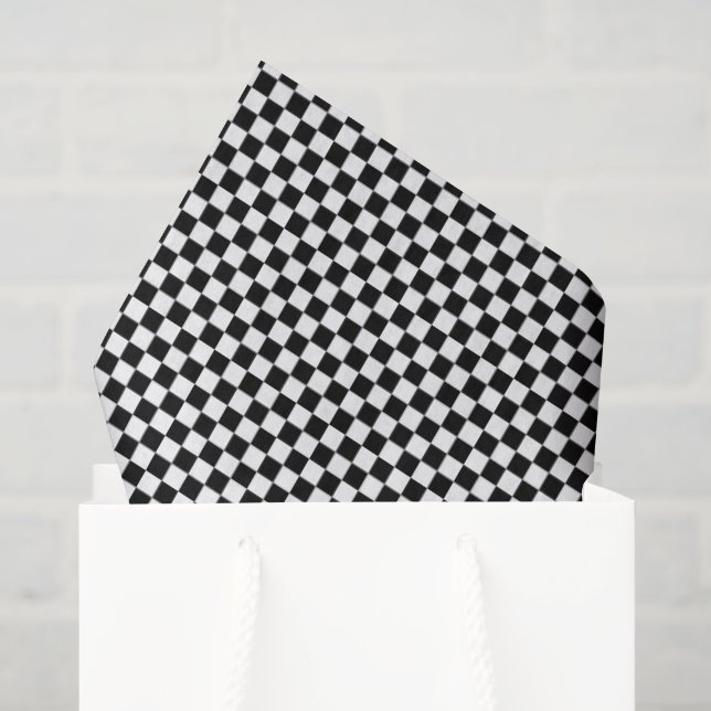 Papel De Seda Xadrez Preto e Branco Miúdo (Sacola de presentes)
