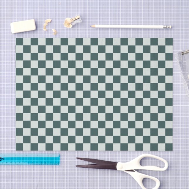 Papel de seda xadrez preto e verde ácido (Arte )