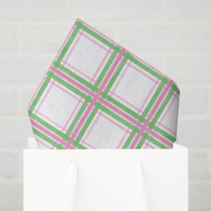 Papel De Seda Xadrez rosa, branca e verde, padrão
