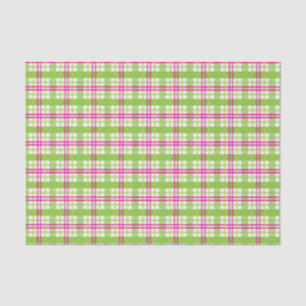 Papel De Seda Xadrez rosa e verde