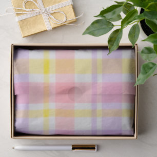 Papel De Seda Xadrez Rosa Lavanda de Primavera