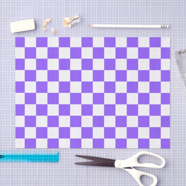 Papel De Seda Xadrez roxo clássico visual (Arte )