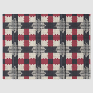 Papel De Seda Xadrez Rustic Knit Snowflake - Cozy Winter Boho
