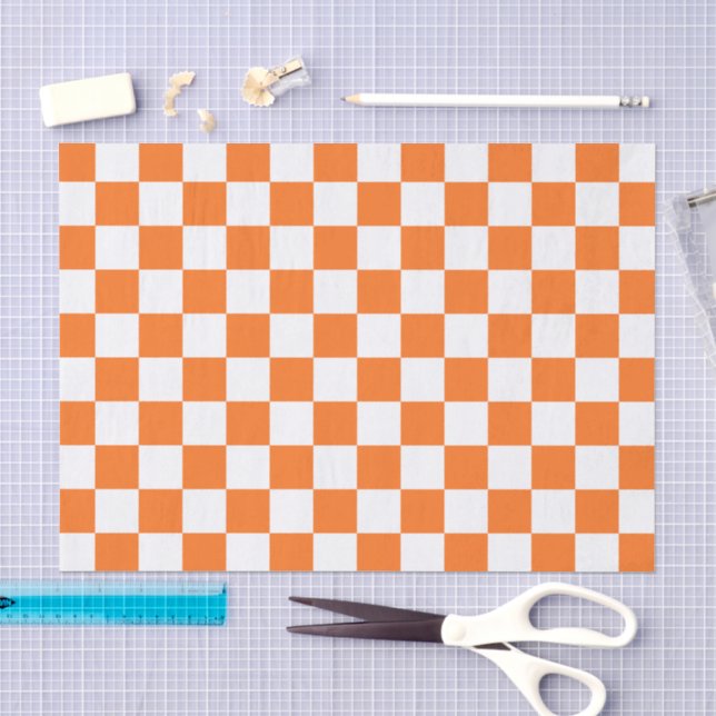 Papel De Seda Xadrez salmão visual clássico (Arte )
