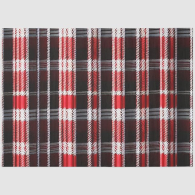 Papel De Seda Xadrez Trendy Abstrato Red Black Collection (Frente )