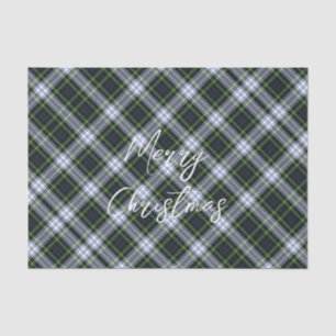Papel De Seda Xadrez Verde Branco Festivo Natal Gordon Tartan