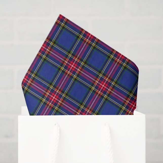 Papel De Seda Xadrez Verde e Azul (Sacola de presentes)