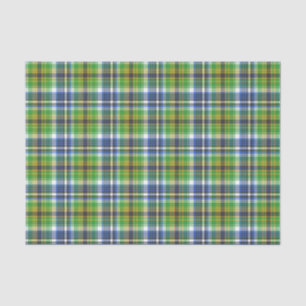 Papel De Seda Xadrez Verde E Azul