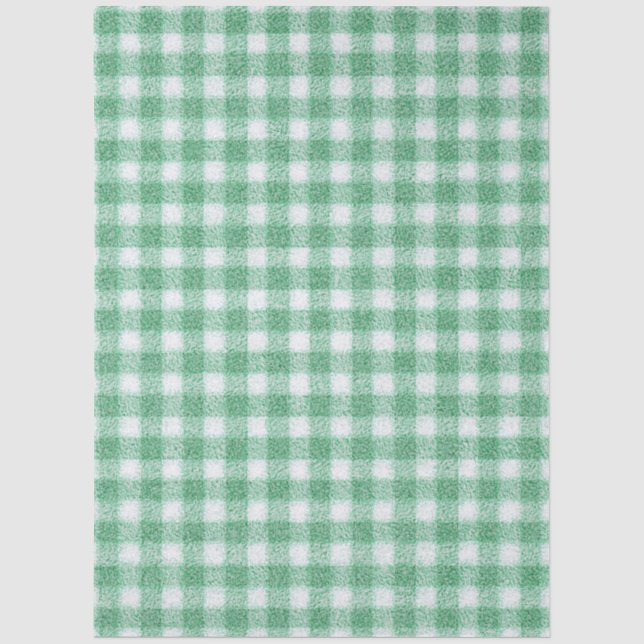Papel De Seda Xadrez Verde Menta Infantil  (Frente )