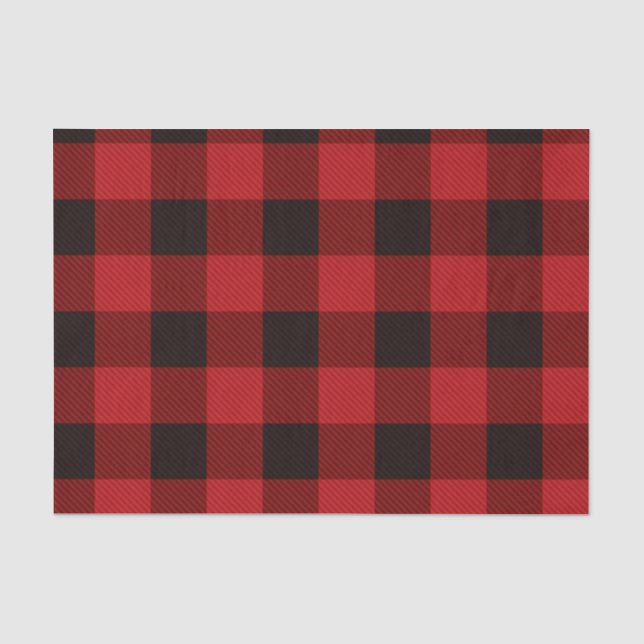 Papel De Seda Xadrez vermelha (Frente )