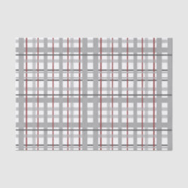 Papel De Seda Xadrez vermelha & cinzenta