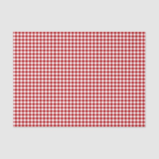 Papel De Seda Xadrez vermelha, Gingham vermelho (Frente )