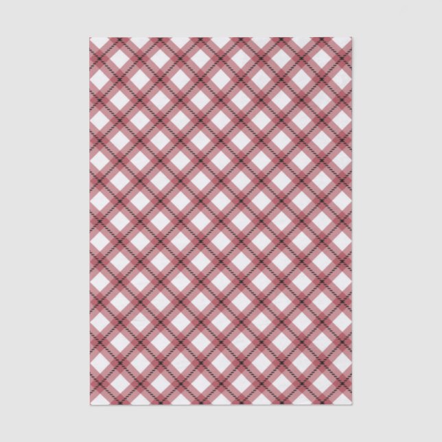 Papel De Seda Xadrez Vermelho Argyle Chique (Frente )