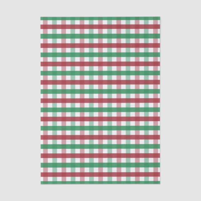 Papel De Seda Xadrez Vermelho e Verde Clássico da Casa de Campo (Frente )