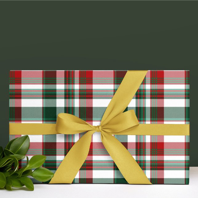 Papel De Seda Xadrez Vermelho e Verde de Natal (Criador carregado)
