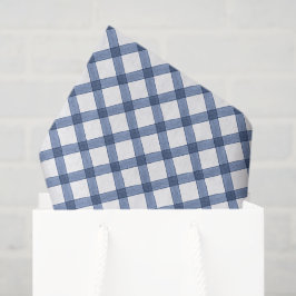 Papel De Seda Xadrezinho Azul Aguarela
