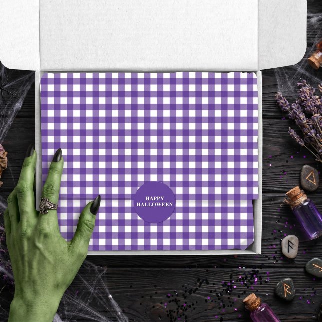 Papel De Seda Xadrezinho Gingham Roxo (Criador carregado)