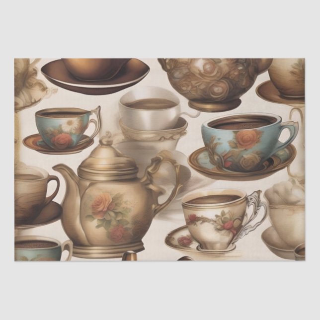 Papel De Seda Xícaras e Cafeteiras Decoupage /  (Frente )