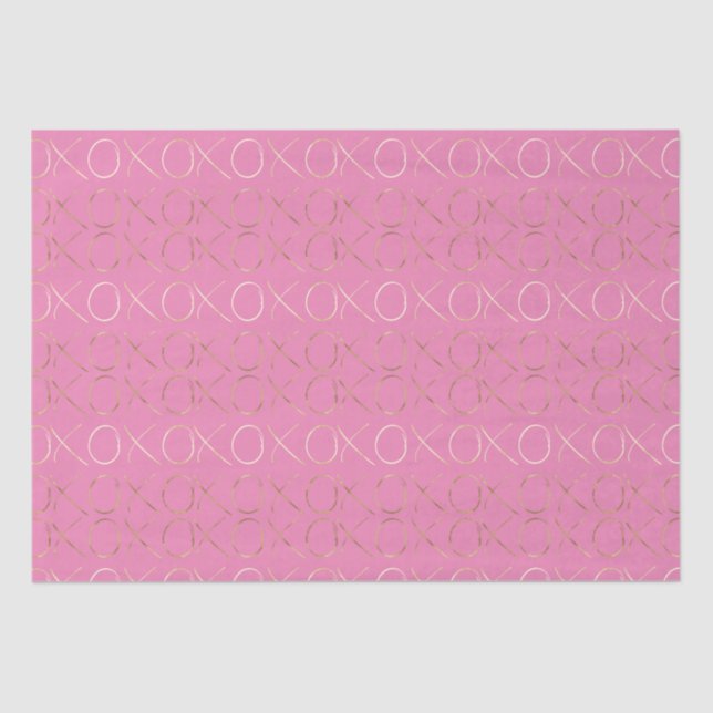 Papel De Seda XOXO Rosa Dourado (Frente )