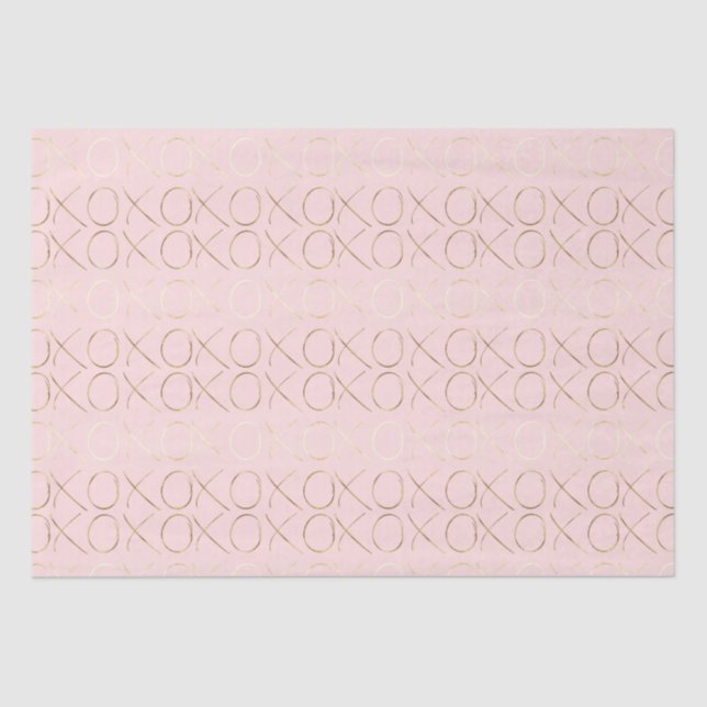 Papel De Seda XOXO Rosa Dourado (Frente )