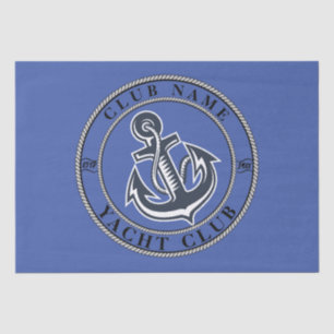 Papel De Seda Yacht club marinho Náutico