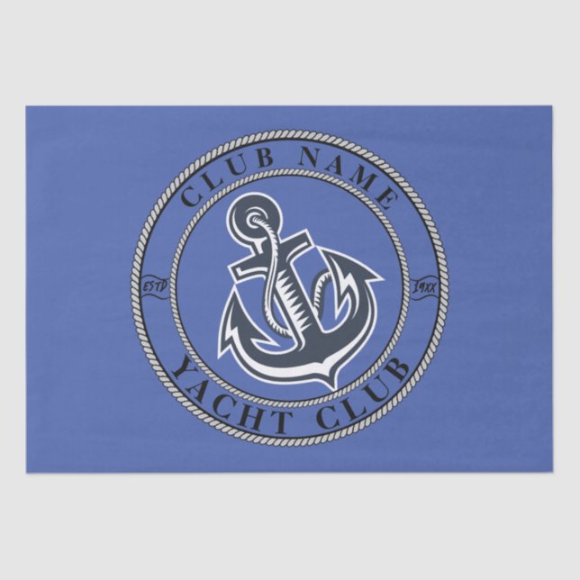 Papel De Seda Yacht club marinho Náutico (Frente )