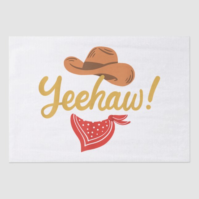 Papel De Seda Yeehaw Cowboy Cowgirl Western Country Rodeo (Frente )