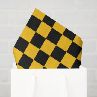 Papel De Seda Yellow and Black Checkered Print