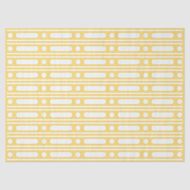 Papel De Seda Yellow Bone Inlay Dots Border Decoupage Paper (Frente )