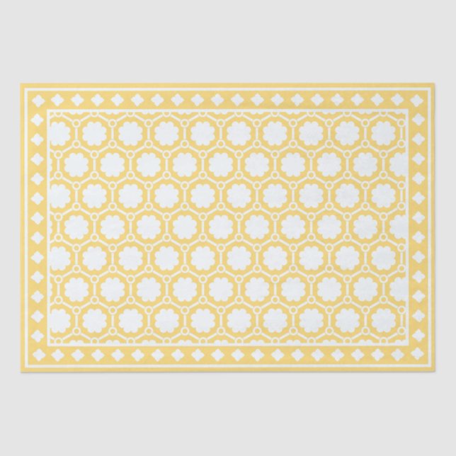 Papel De Seda Yellow Modern Bone Inlay Decoupage Paper (Frente )