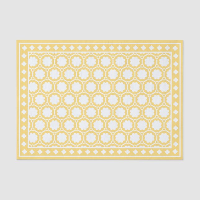 Papel De Seda Yellow Modern Bone Inlay Decoupage Paper (Frente )