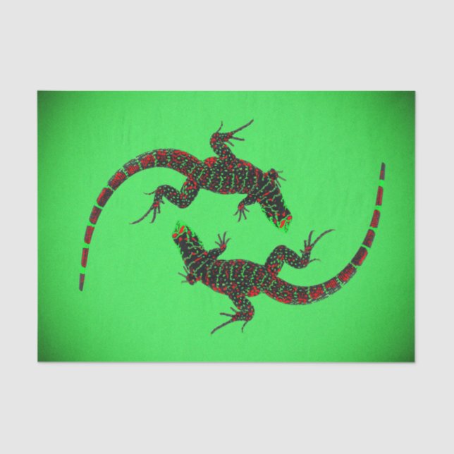 Papel De Seda Yin Yang Lizards (Frente )